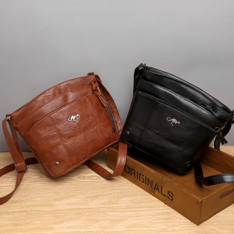 Solid Color Large Capacity Shoulder Handle Tote Bag