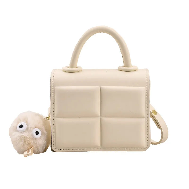 Women Fashion Solid Color Square Mini PU Crossbody Bag