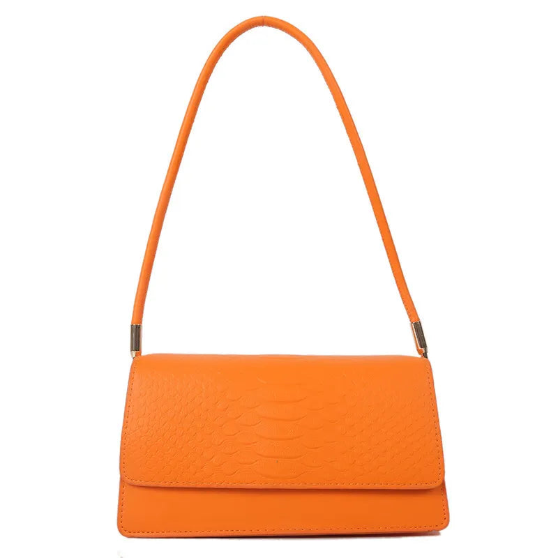 Women'S Fashion Solid Color Crocodile Shoulder Underarm Bag