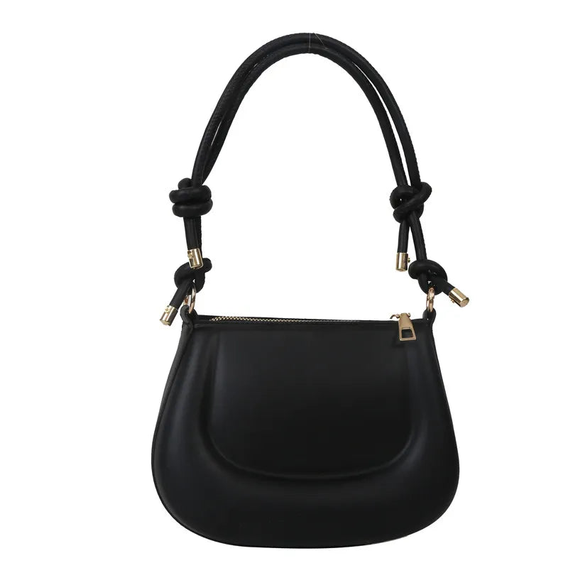 Women Fashion Solid Color Zipper Shoulder Underarm Bag