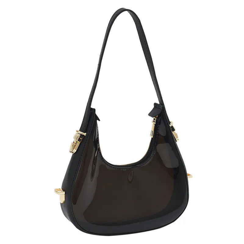 Women Fashion Popular Retro Transparent Clear Jelly Shoulder Bag