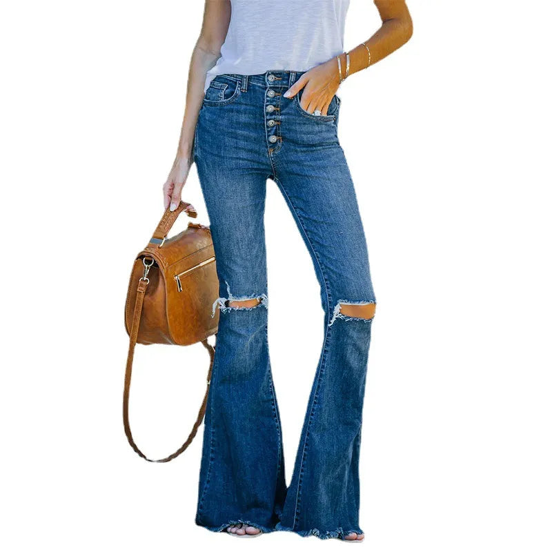 Ripped Flared Jeans