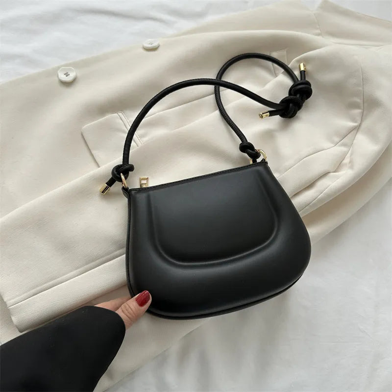 Women Fashion Solid Color Zipper Shoulder Underarm Bag