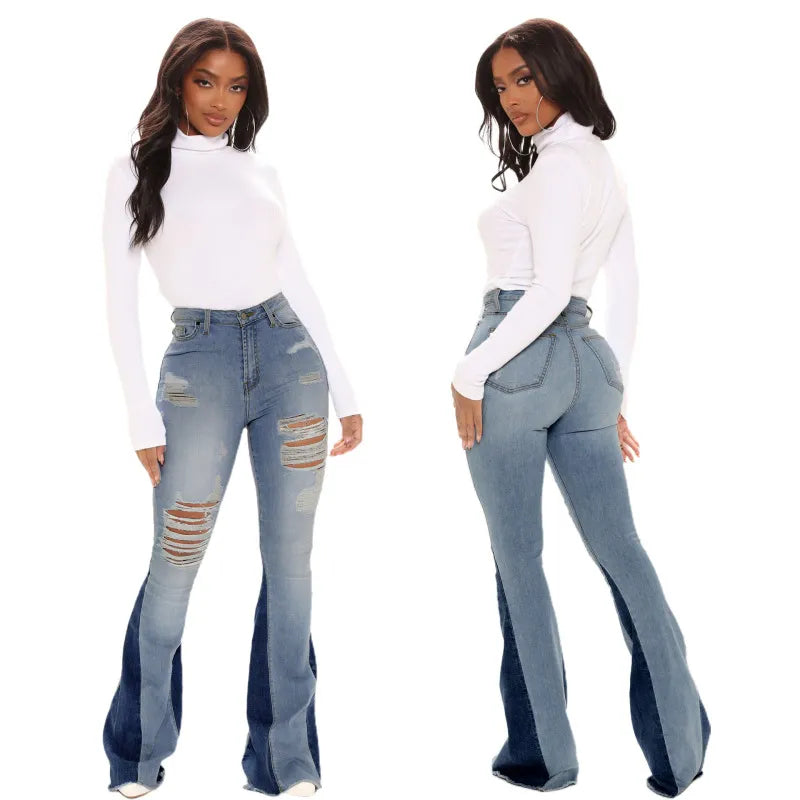 Ripped Flared Jeans