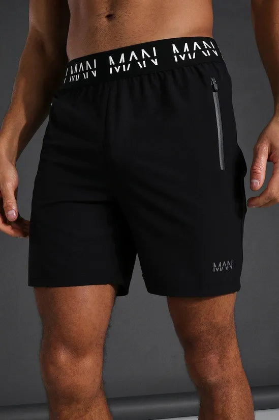 Man Active Gym Reflective Regular Fit 5inch Shorts