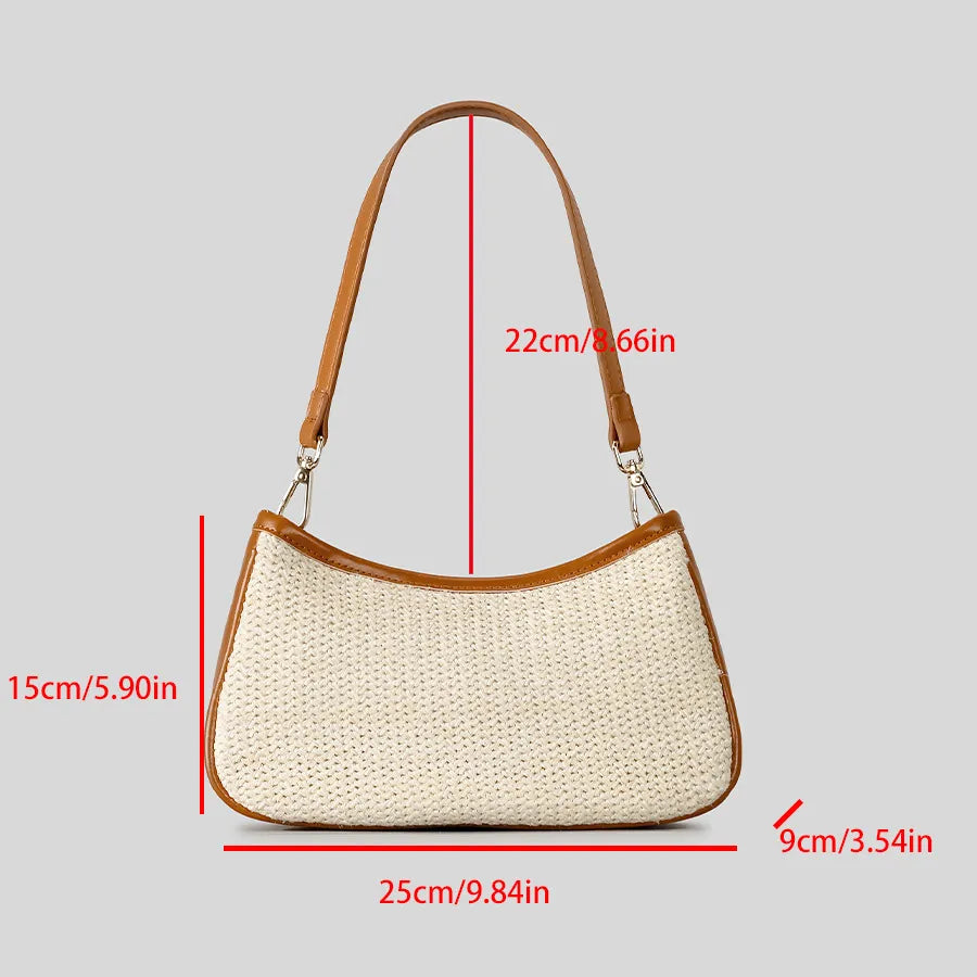 Women Fashion Casual Handmade Woven Beach Shoulder Bag