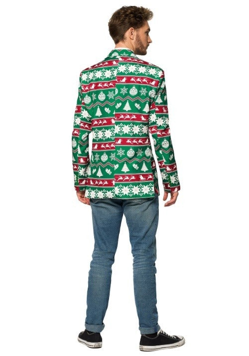 Men's Suitmeister Christmas Green Nordic Blazer