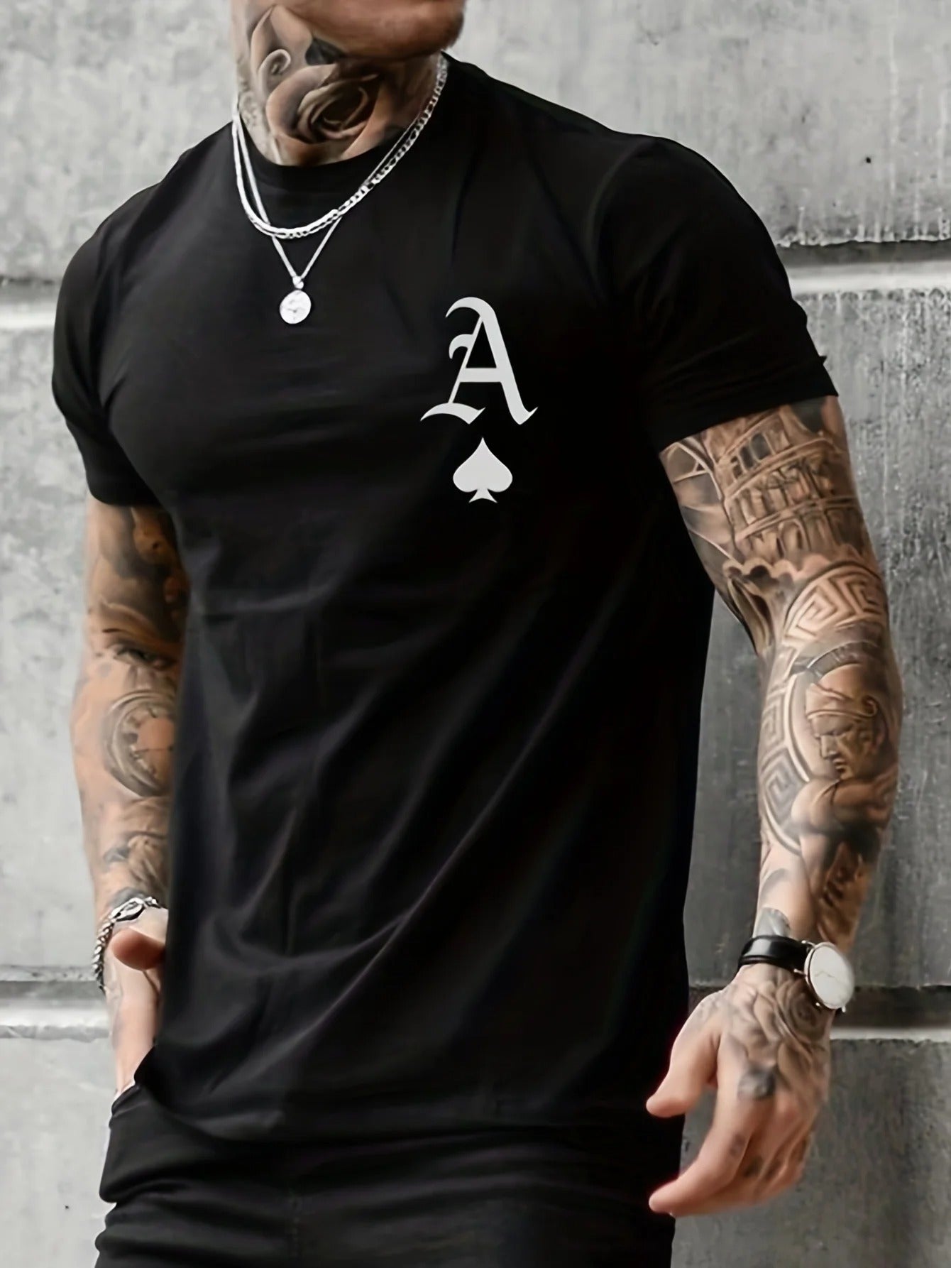 Men’s A-Letter Print Loose Fit T-Shirt