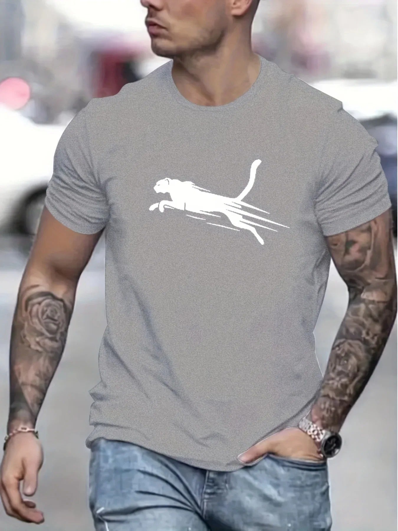 Men’s English Letter Print T-Shirt