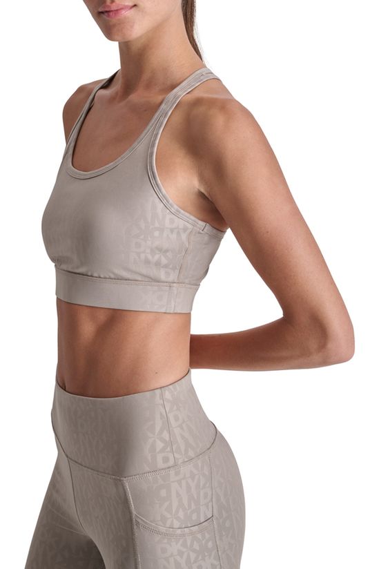 Logo Keyhole Bra Driftwood